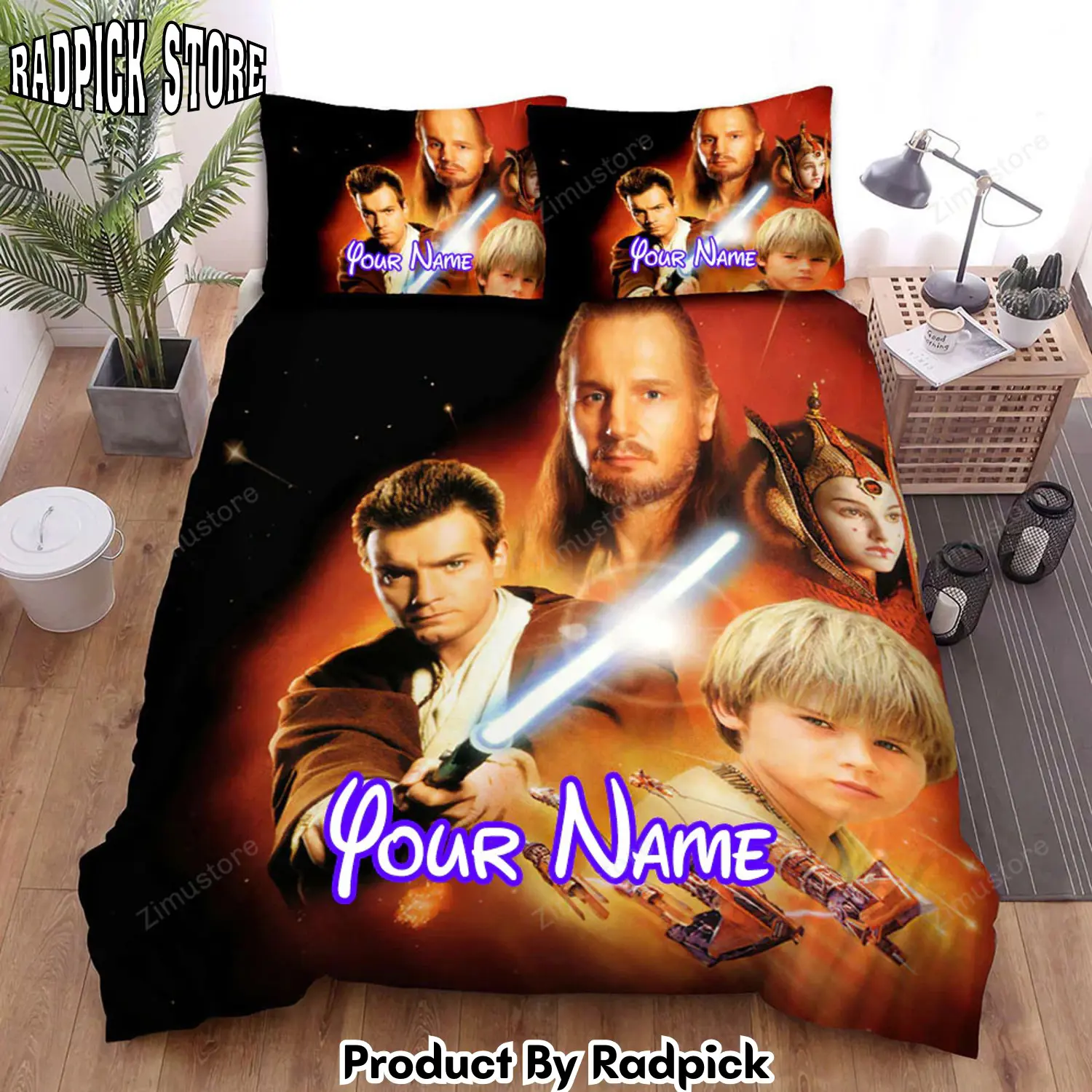 Radpick star wars episode i the phantom menace a ameaca fantasma movie poster bed sheets spread comforter duvet cover personalized name bedding sets rp3272005